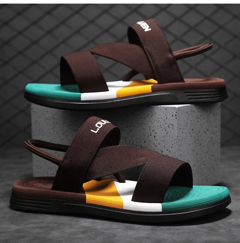 Hochwertige Trendige Herren-Sandalen Sommer Strand-Pantoffeln Modische Atmungsaktive Casual Strand-Sandalen für Herren Sommer Outdoor – Detail 2