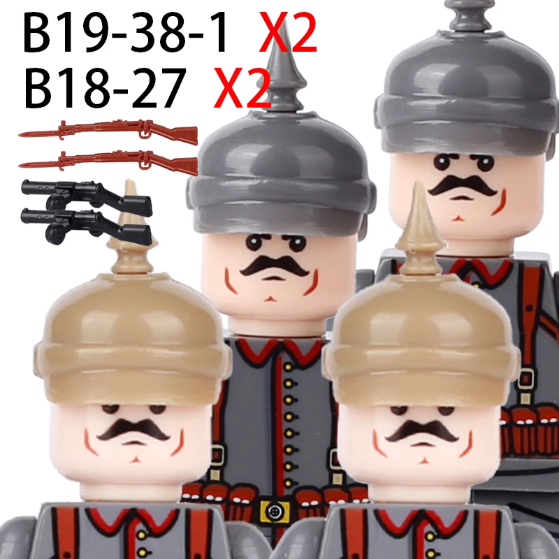 WWI Military soldati tedeschi figure cappello stampato truppe dell\'esercito di prussia arma 98K Gun Building Blocks giocattoli per bambini regali