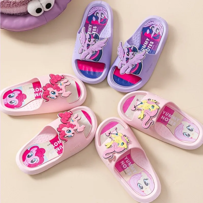 

My Magical Little Ponys Summer Girls Kids Slide Sandals Rotatable Cartoon Anti-Slip Indoor Home Slippers Daily Necessities Gift