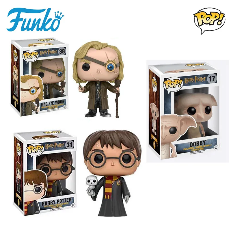 FUNKO POP Original Genuine Harry Potter Mad-eye Moody Dobby Action Figure Toys for Boys Girls Gift Collectible Model Ornaments