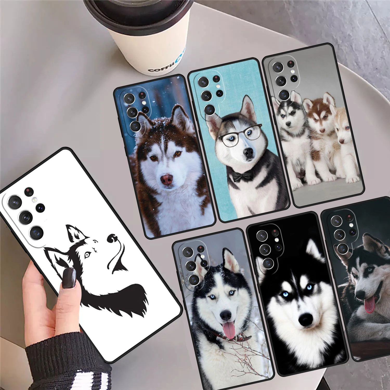 

Animal Husky cute Puppy Dog Phone Case Cover For Samsung Galaxy S24 S25 Ultra S23 S22 Plus S21 FE S20 Note 10 20 Pro