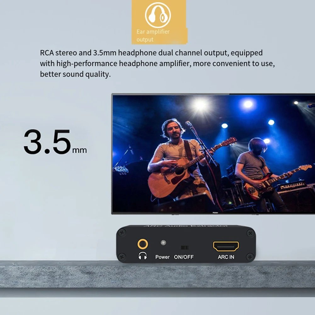 Hot sale -Compatible ARC Adapter, 192KHz -CompatibleI ARC Audio Extractor with Optical SPDIF,Coaxial,3.5mm L/R, Stereo