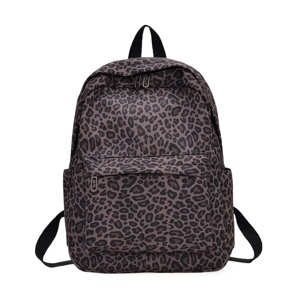 

Laptop Bag Nylon Leopard Print Backpack Retro Durable Students School Bag Fixed Webbing Polyester Large Capacity Backpack Travel