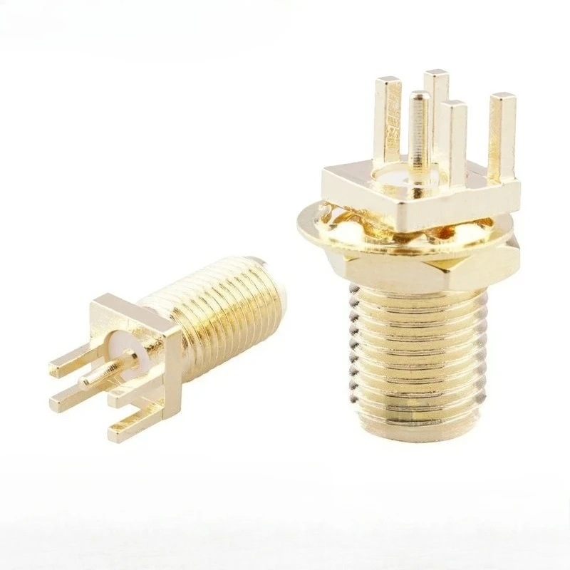 10PCS Coaxial high-frequency connector antenna base SMA-KE/KHD extended 11 tooth pattern outer screw inner hole