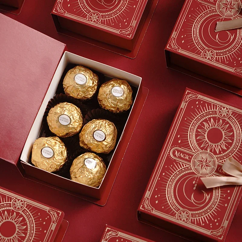 Boîte à bonbons au chocolat en forme de livre avec ruban, décorations de mariage magiques, emballage de faveurs de fête d'anniversaire pour les invités, 20 pièces