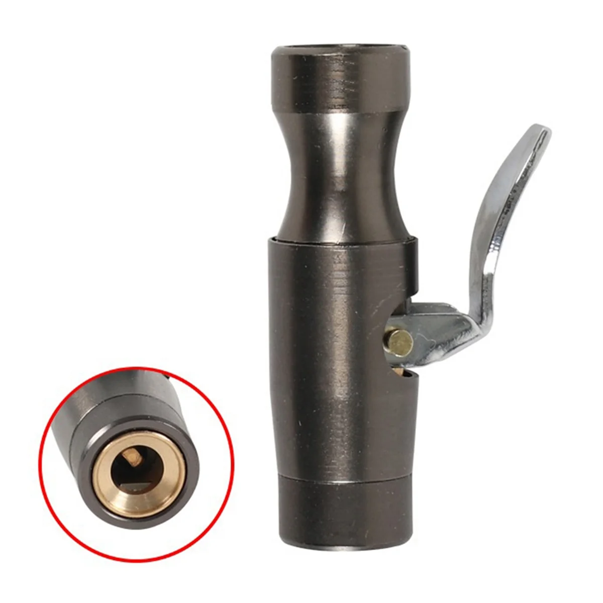 Air Chuck Open Flow Double Jaws Lock on Tire Chuck with Clips for Inflator Gauge Compressor Accessories G