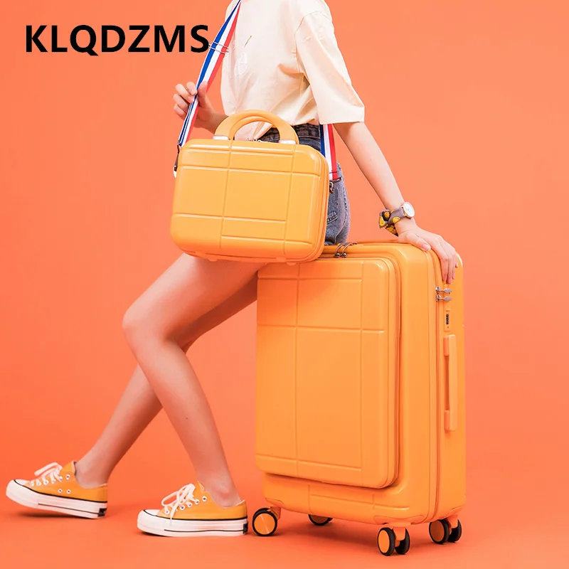 KLQDZMS-Valise à Roulettes Universelle, Ensemble de Voyage à Ouverture Frontale pour Ordinateur Portable, 20 Pouces, 24 Pouces