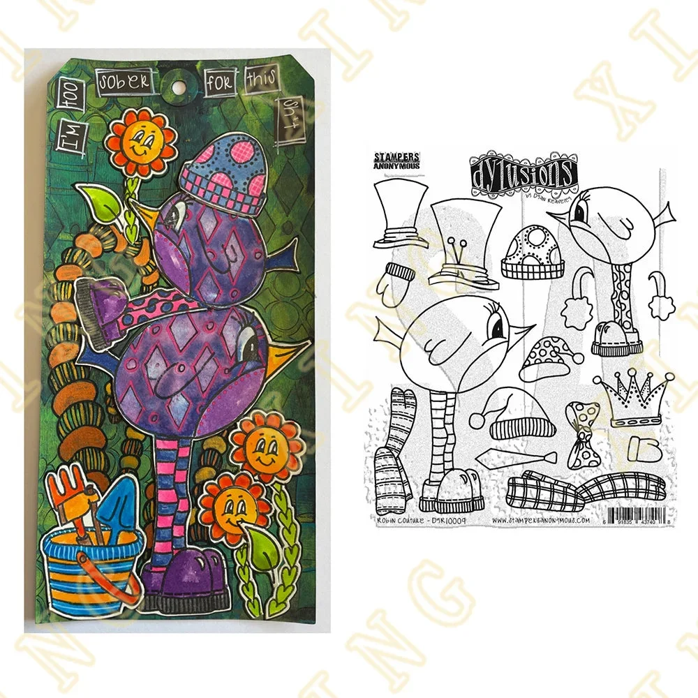 Metal Cutting Dies Clear Stamps Scrapbook Diary Decoration Embossing Stencil Template Diy Greeting New Sweet Gnome Robin Couture