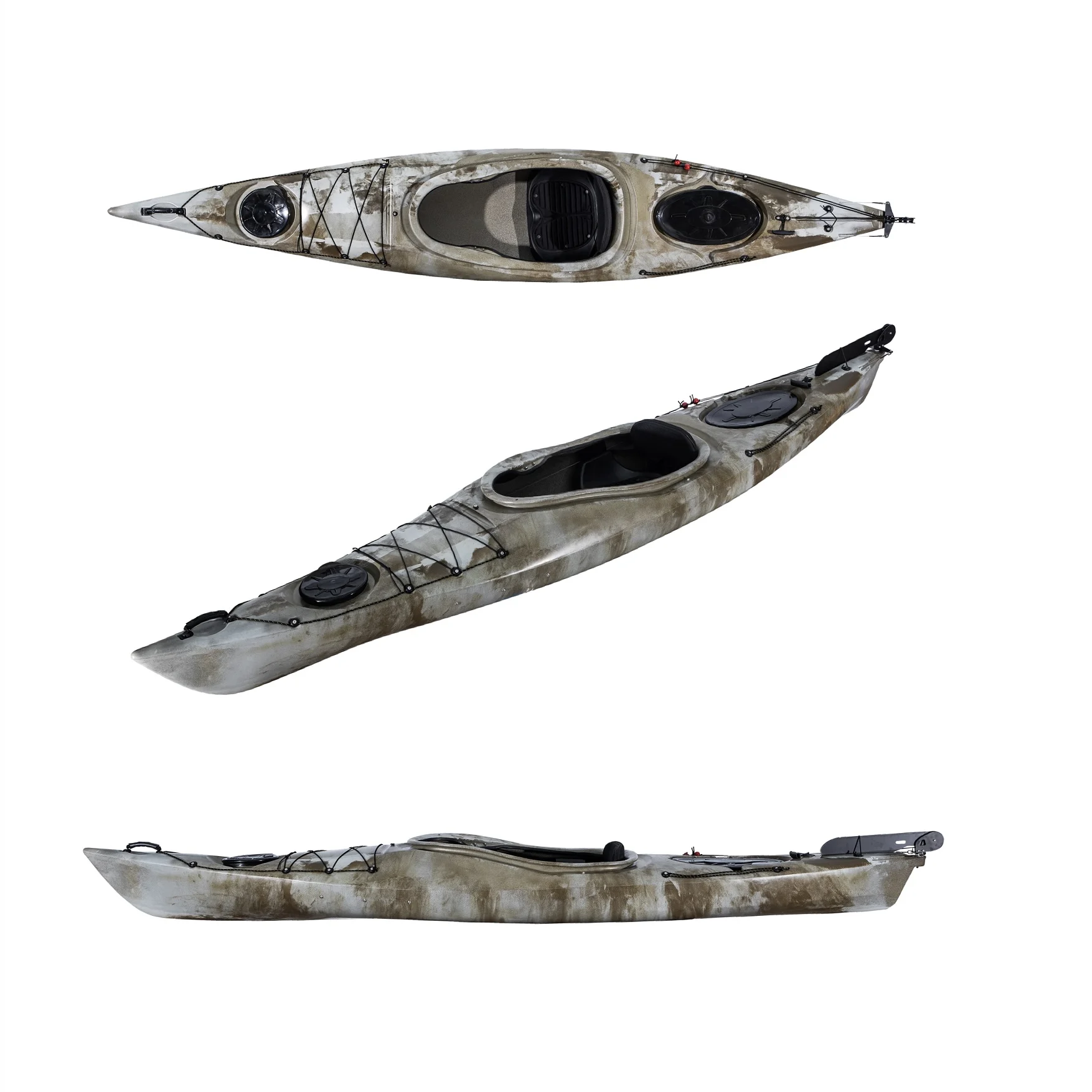 

UV and Abrasion Resistant Sit in One Person Kayak with Adjustable Foot Braces2025