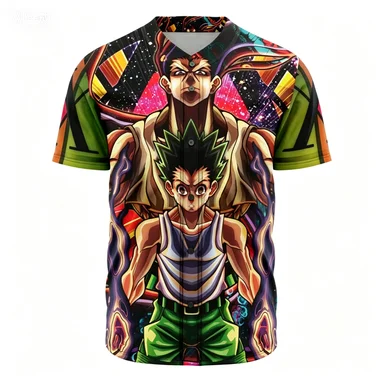 Japanese Hot Blooded Baseball Suit Full Time Hunter Seven Deadly Sins Theme Thin Breathable Summer Men's Short Sleeve