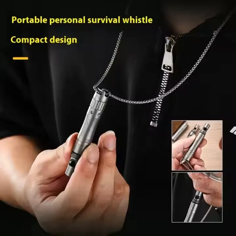Titanium Alloy EDC Pen With Emergency Whistle Silicone Stylus Tip For Phone Tablet Coach Referee Camping Survival Outdoor Tool - view 5