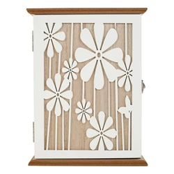Wooden Key Holder Wall Mount with 6 Key Hooks Key Hanger Key Box Key Organizer for Entryway Hallway Office Home Decor Home