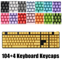 104pcs Double-shot Backlight Universal Replacement Key Cap Set PBT/ABS Translucent Keycaps OEM Profile For Mechanical Keyboard