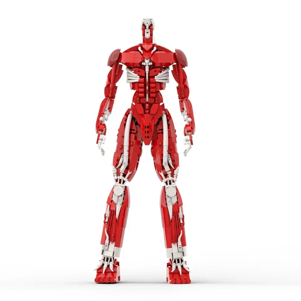 Anime Accessories Attacks Colossus Titan Building Blocks Red Mecha Titan Super-large Robot Assembly Model Puzzle Kids Toy Gift