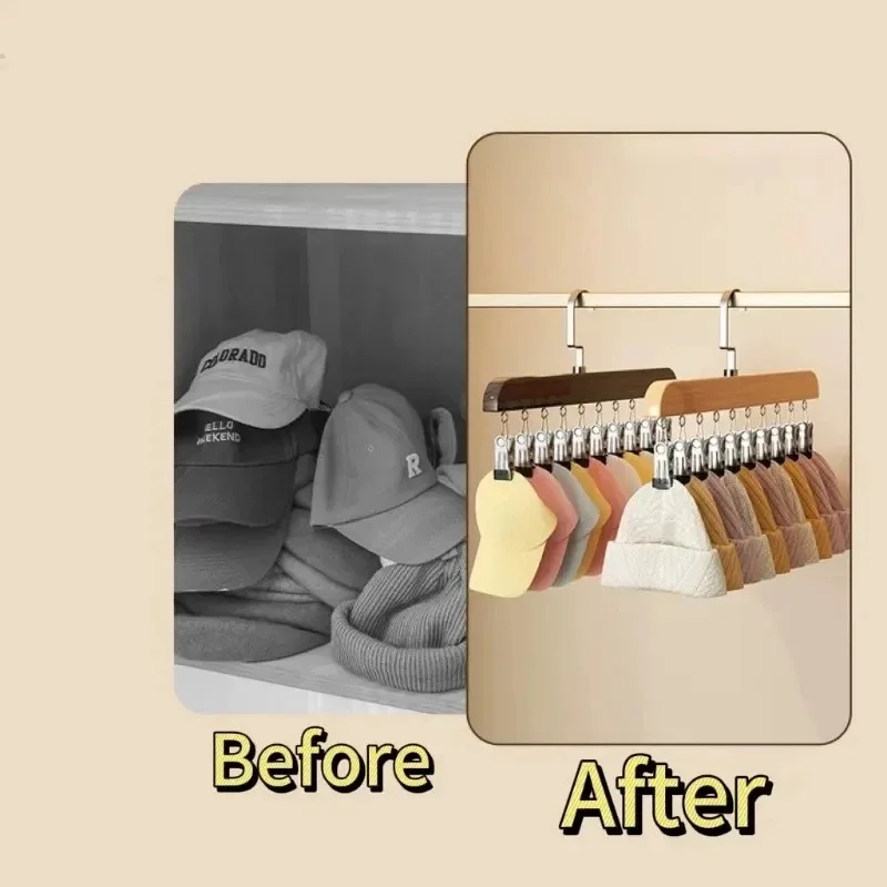Pants Hanger with 10 Clothespins Space-Saving Closet Organizer for Hats Ties Belts Underwear Skirts Portable Home Dorm Storage view 5