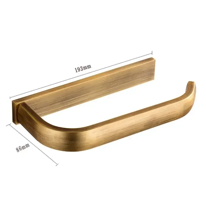 Antique Copper Toilet Paper Holder Rack Hotel Bathroom Roll Tissue Hanging Bar European Style Brass Paper Towel Shelf Decoration