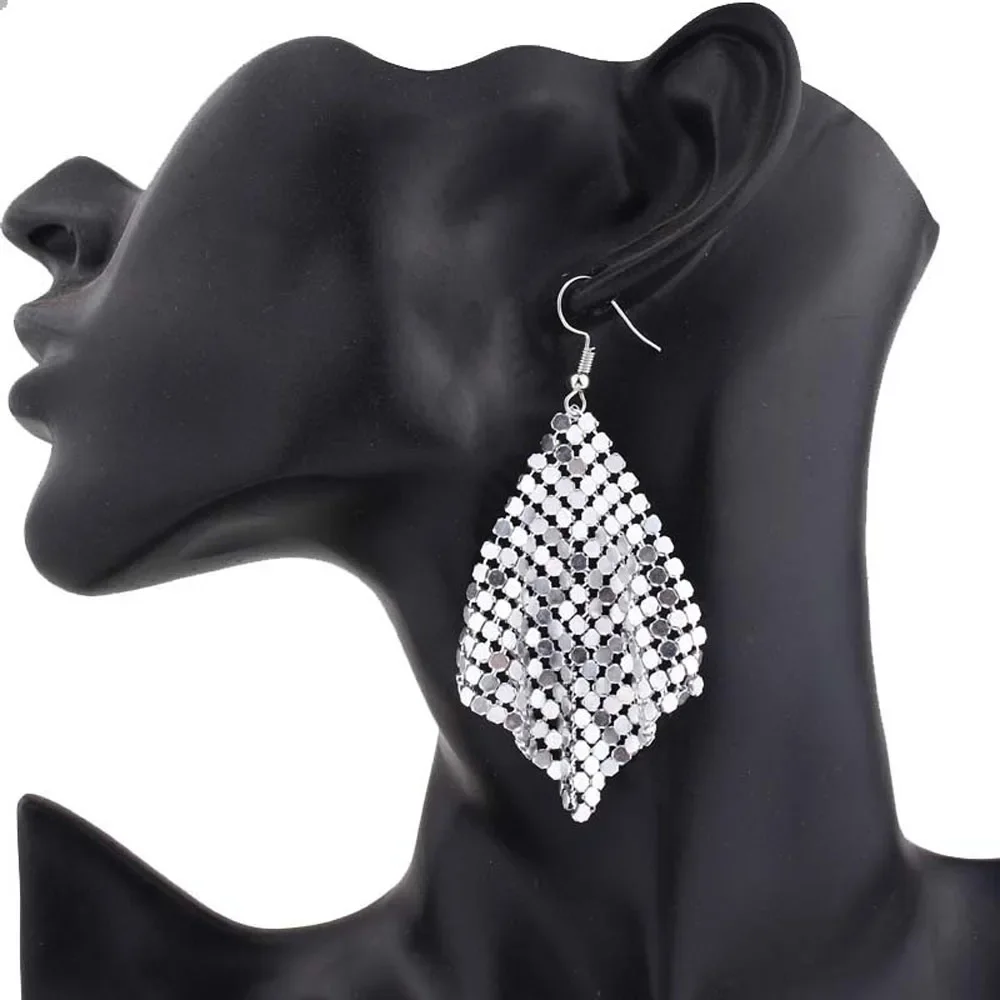 New Fashion Star Jewelry Charm Sequin Drop Earrings  Geometric Round Shiny Dangle Earring  Women Sales Gifts