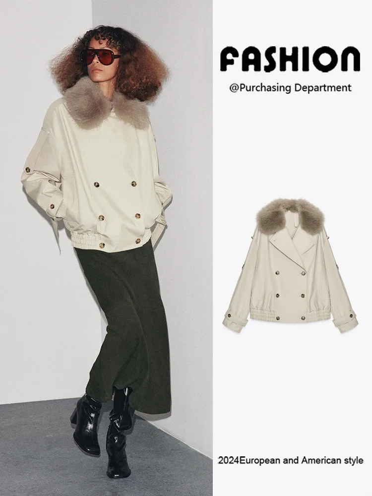 

Fashionable Waterproof Short Coat New Arrival Autumn 2025 Women's Clothing Double Row Buttons Long Sleeve Student Uniform