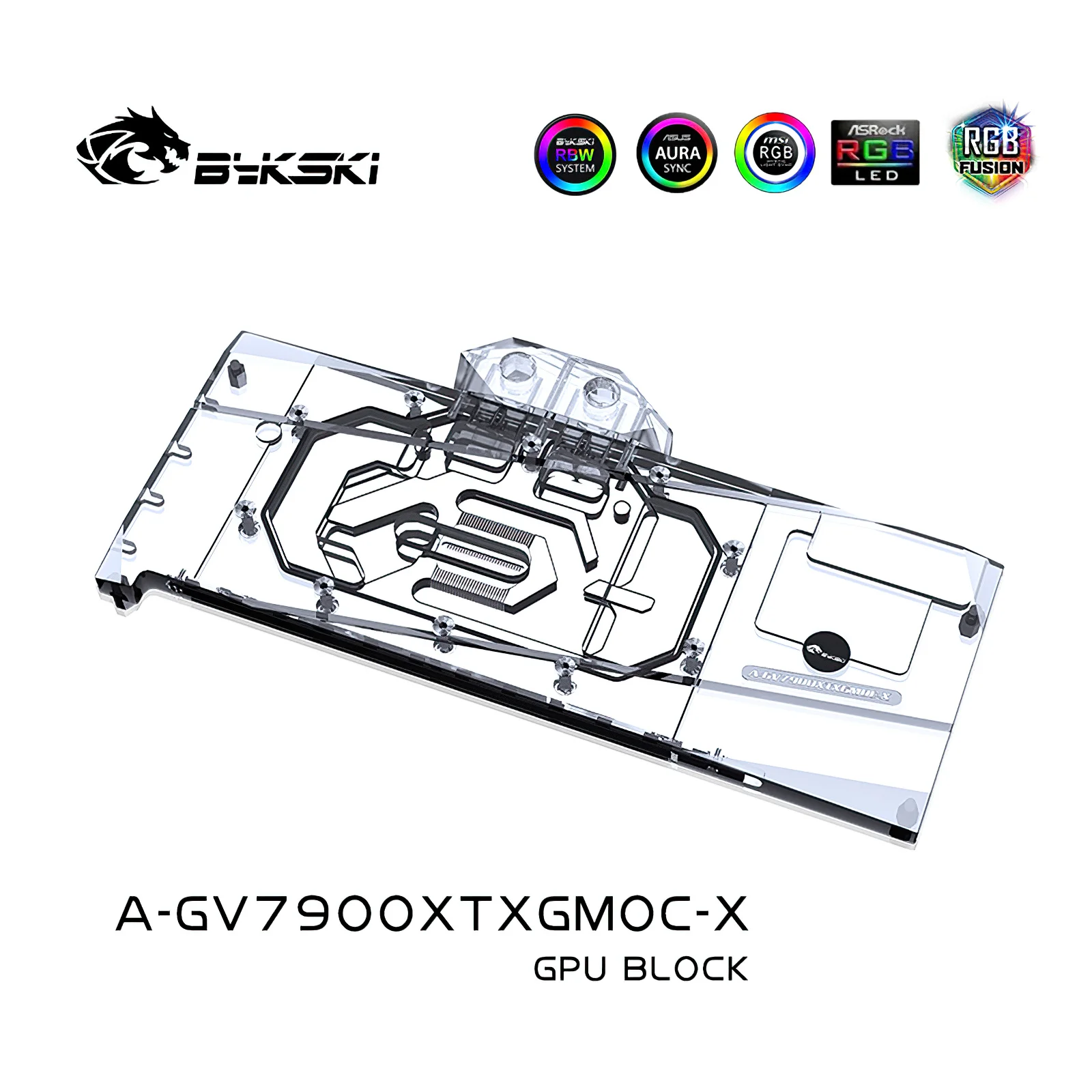 Imagem -02 - Bykski-cobertura Completa Rgb Gpu Bloco de Refrigeração de Água Giga Rx7900 Xtx Gaming oc A-gv7900xtxgmoc-x