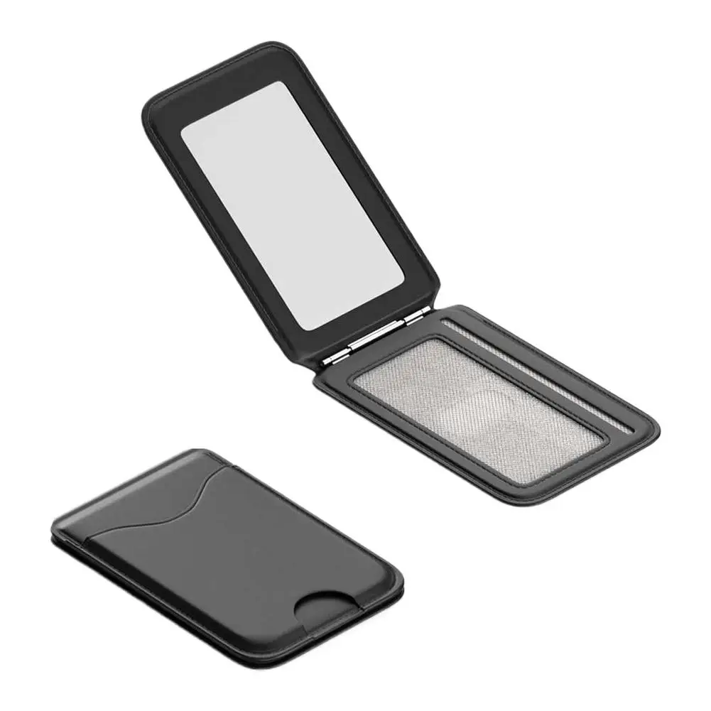 Magnetischer Kartenhalter-Ständer mit Spiegel, Verstellbarer Ständer, PU-Kartenhalter, Handyhalterung für iPhone 17 16 15 14 13 12 – Detail 18