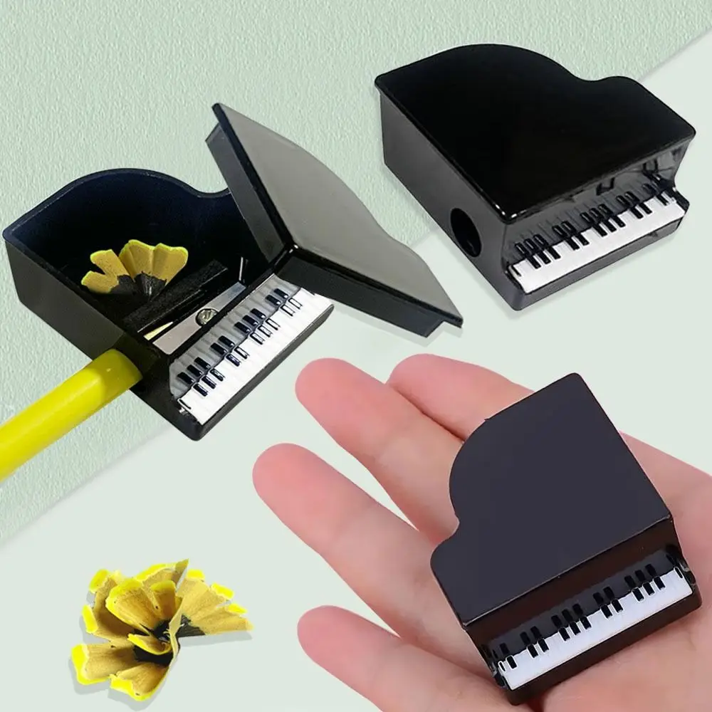 4Pcs New Piano Shaped Pencil Sharpener Gift Home Artists Engineers Music Stationery Portable for Sketch Pencils Student Supply