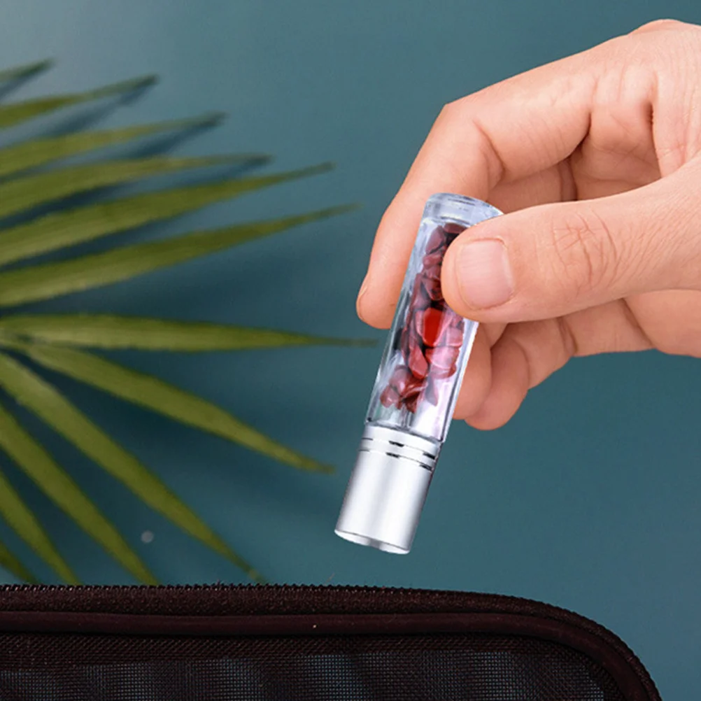 10 قطعة زجاجات قابلة للطي من الأحجار الكريمة الطبيعية زجاجات الزيوت العطرية غطاء برغي مانع للتسرب صغير الحجم لتخزين العطور أثناء السفر