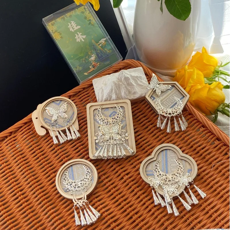 Authentic Handcrafted Guangxi Zhuang Brocade Fridge Magnet with Creative Ethnic Style for Home Wall Decoration Collectible Gift