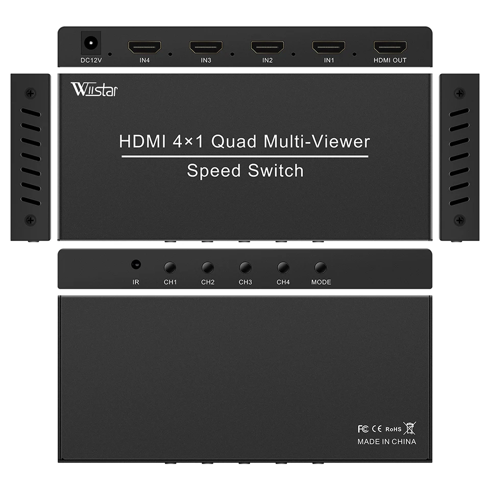 4X1 HDMI Multi-viewer HDMI Quad Screen Real Time Multiviewer with HD seamless Switcher function full 1080P&3D