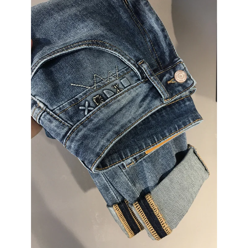 

Light luxury fashion retro spring/summer thin jeans for men 2025 new trendy brand casual small feet soft versatile pants