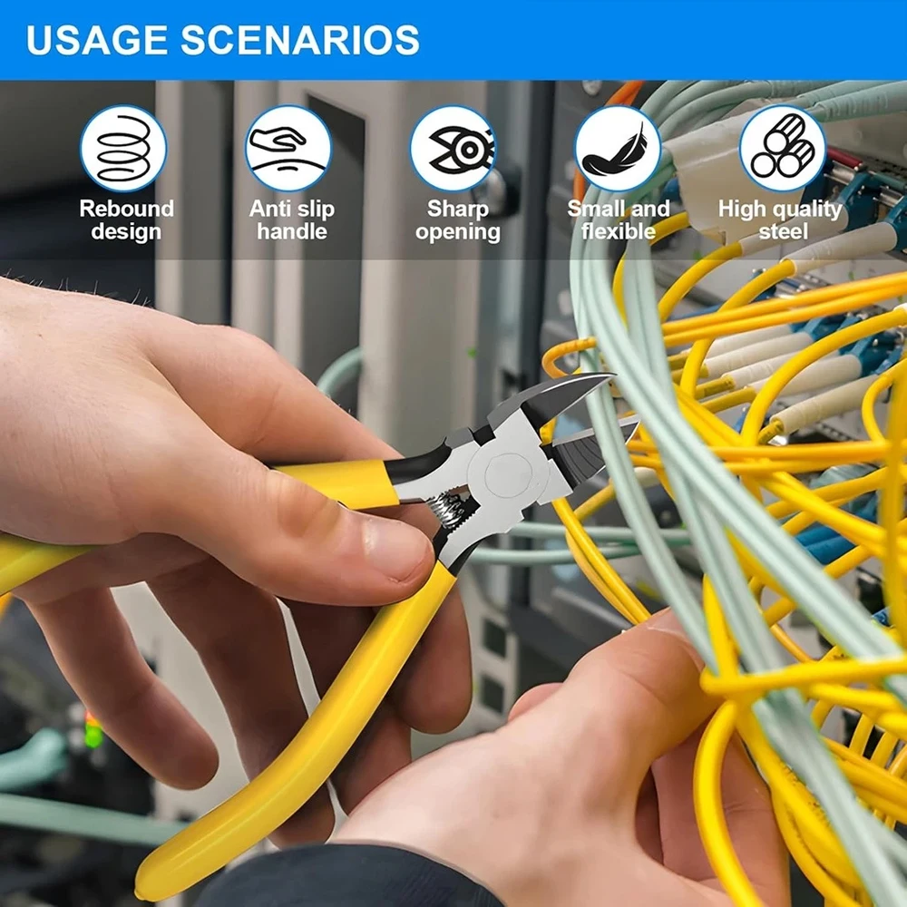 ZoeRax Cortadores de alambre ultra afilados de 5 pulgadas, cortadores diagonales pequeños con tijeras de alambre con resorte para manualidades y cables