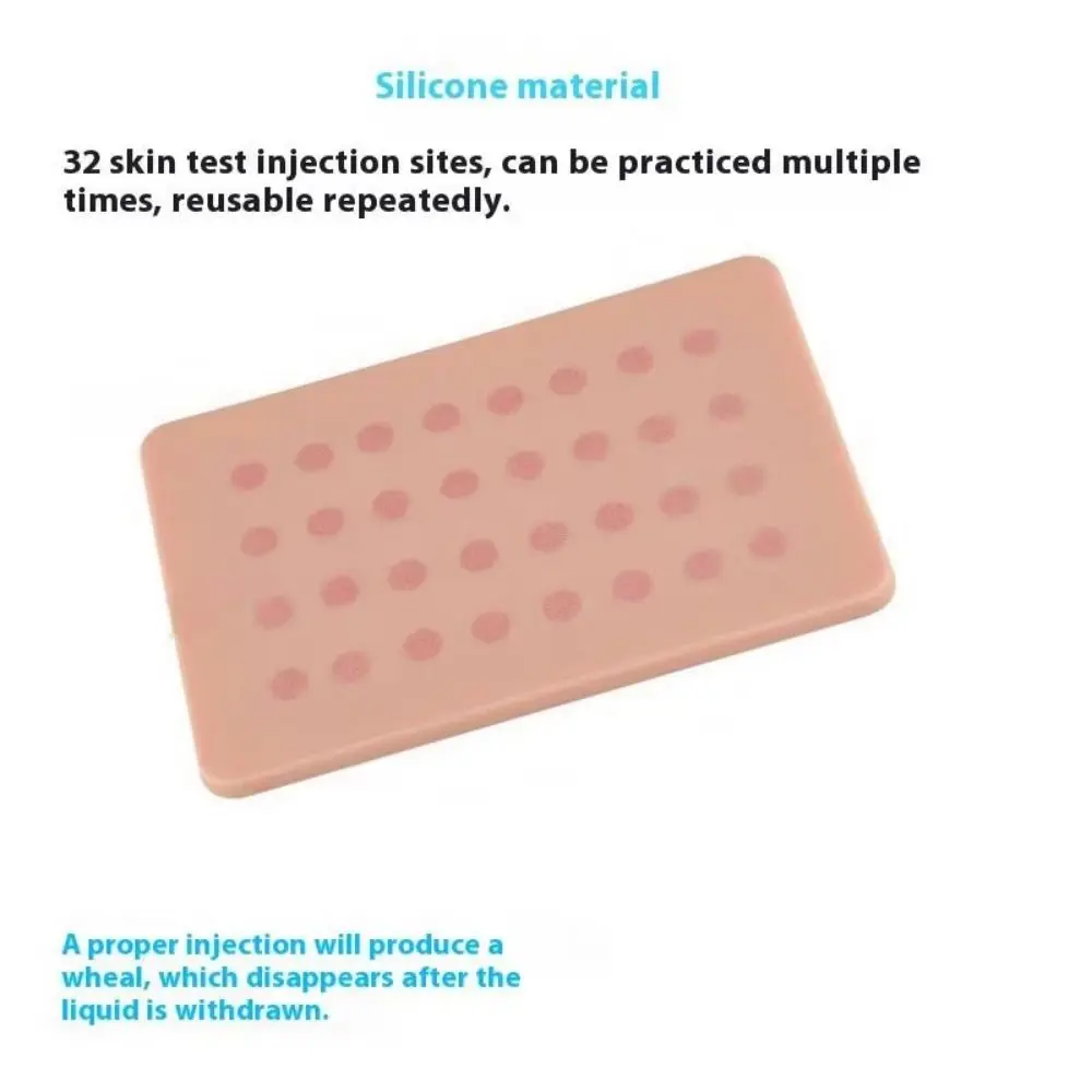 Silicone Intradermal Injection Training Pad 32 Injection Spots Embedded Subcutaneous Practice Pad Skin Test Module