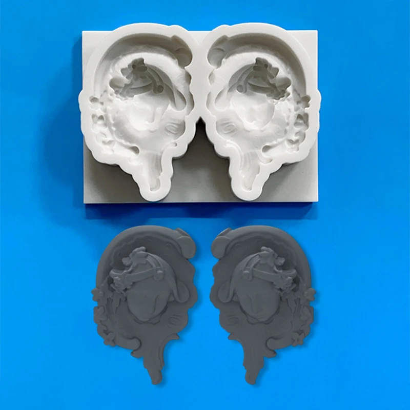 Cross-border Europe and the United States statue four-piece silicone mold figure statue lion statue silicone mold.