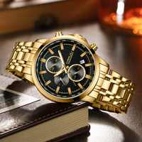 CRRJU Watches for Men Luxury Business Stainless Steel Waterproof Calendar Chronograph Analog Quartz Wristwatches