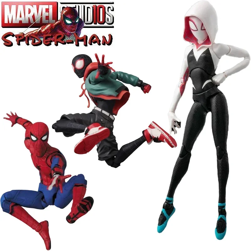 

5Style Marvel Spiderman Gwen Peter Action Figure Anime Spider-verse Collection Sentinel Miles Morales Christmas Toys Gifts Kids