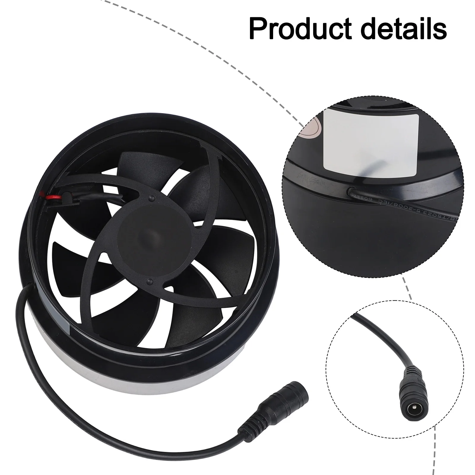 12V Duct Fan Ventilation Exhaust Fan 110mm 100mm for Indoor Outdoor Use For Home Kitchen Bathroom Low Noise Operation