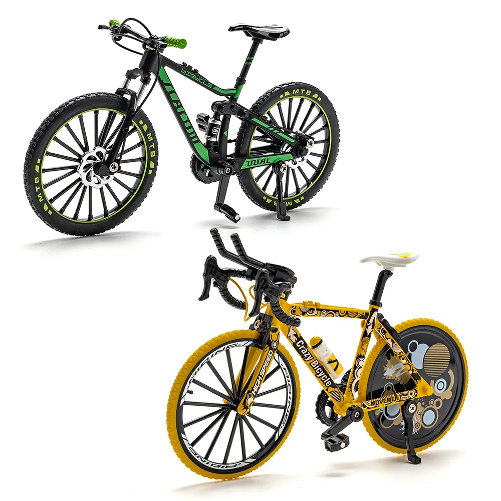 Modelo de bicicleta de montanha off-road escala 1:8, brinquedos em miniatura, liga fundida, absorção de choque, doodle, bicicletas de corrida de estrada, presentes para crianças