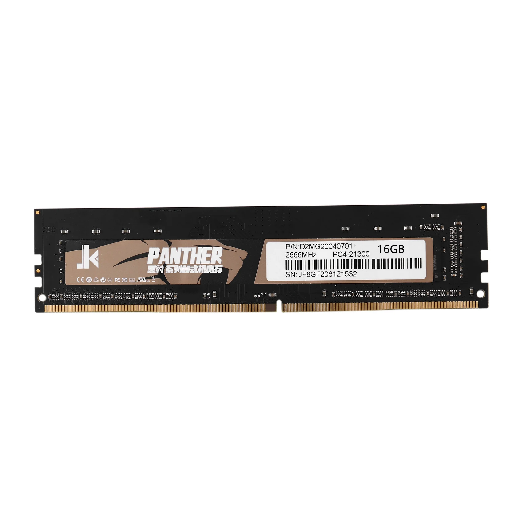 

JK Black Panther Black Panther DDR4 2666MHZ Memory Module, High-Performance Multi-Compatible Memory Module for Desktop(16GB)