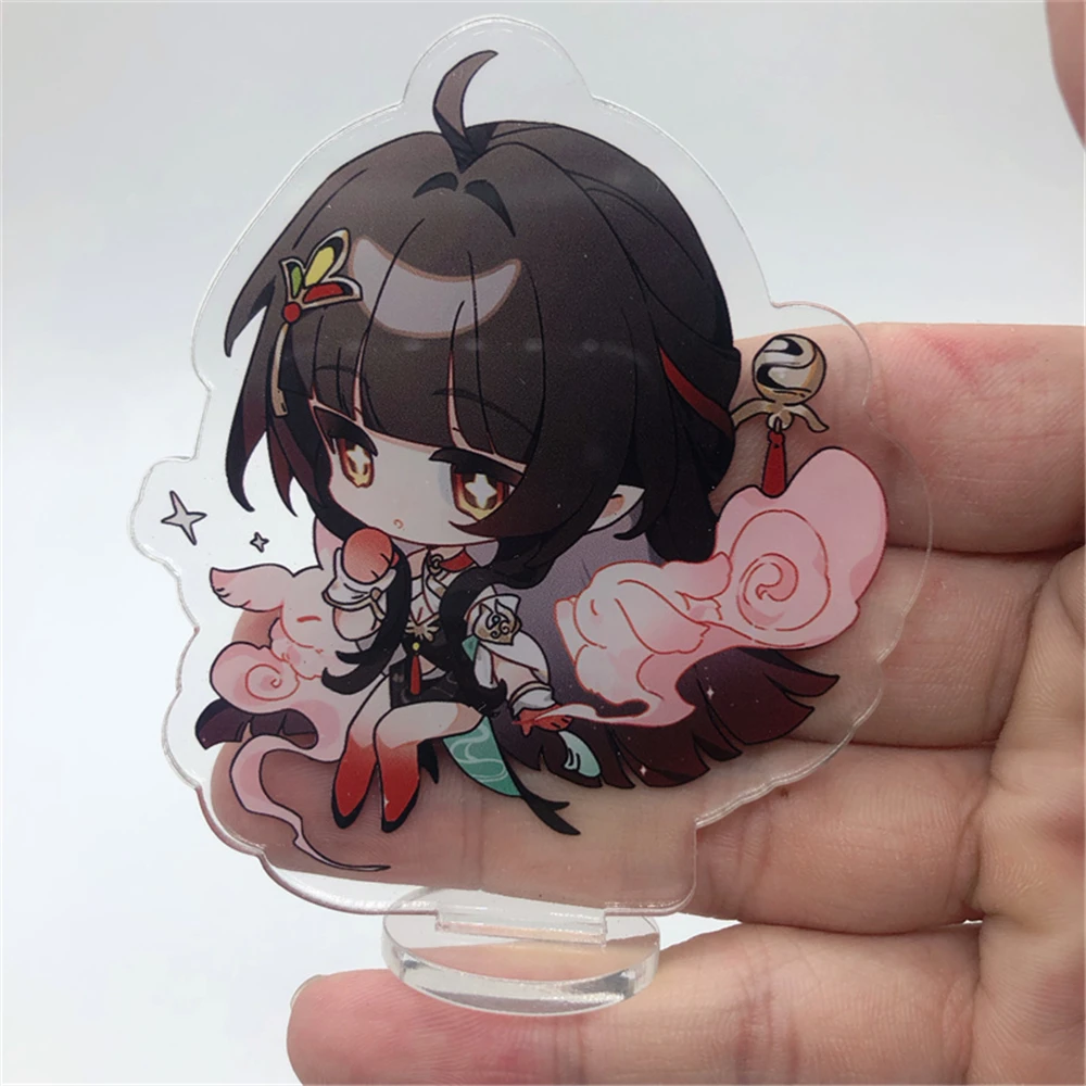 8cm Anime Game Honkai Star Rail Moze Feixiao Lingsha Cosplay Stand Plate Cartoon Figure Character Model Prop