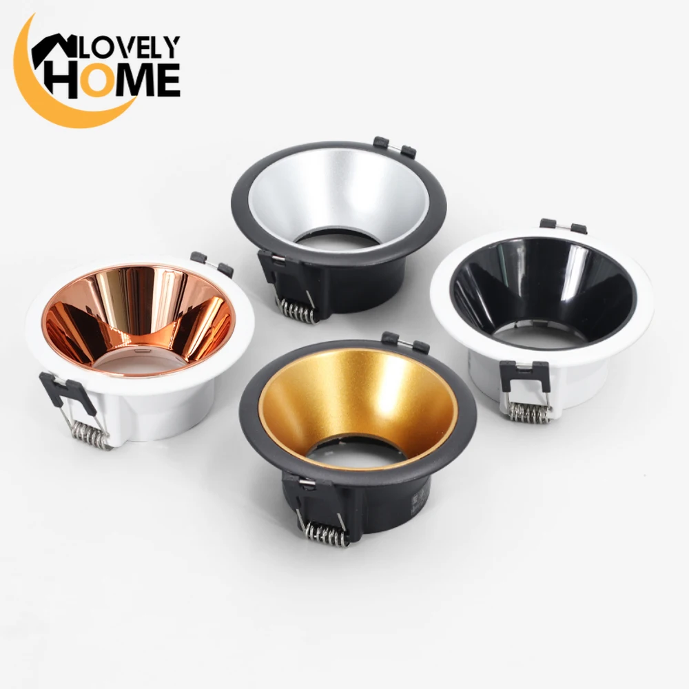 Redondo ajustável LED teto Downlights, Recesso Montagem Frame, Bulb Socket Bracket, Spot Lighting Fitting, Substituir Lâmpada, GU10 MR16