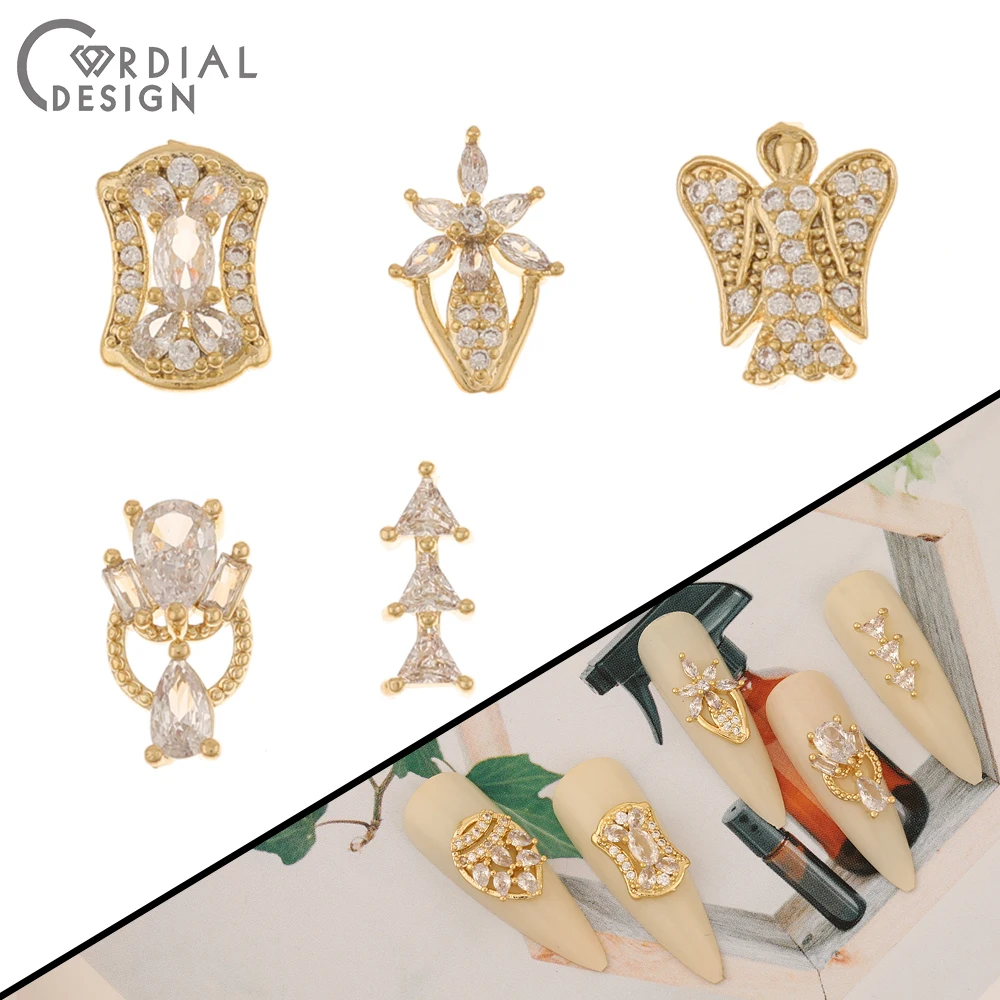 

Cordial Design 50 шт. DIY аксессуары для ногтей/неправильной формы/кубический циркон/натуральное позолота/Ювелирная фурнитура и компоненты