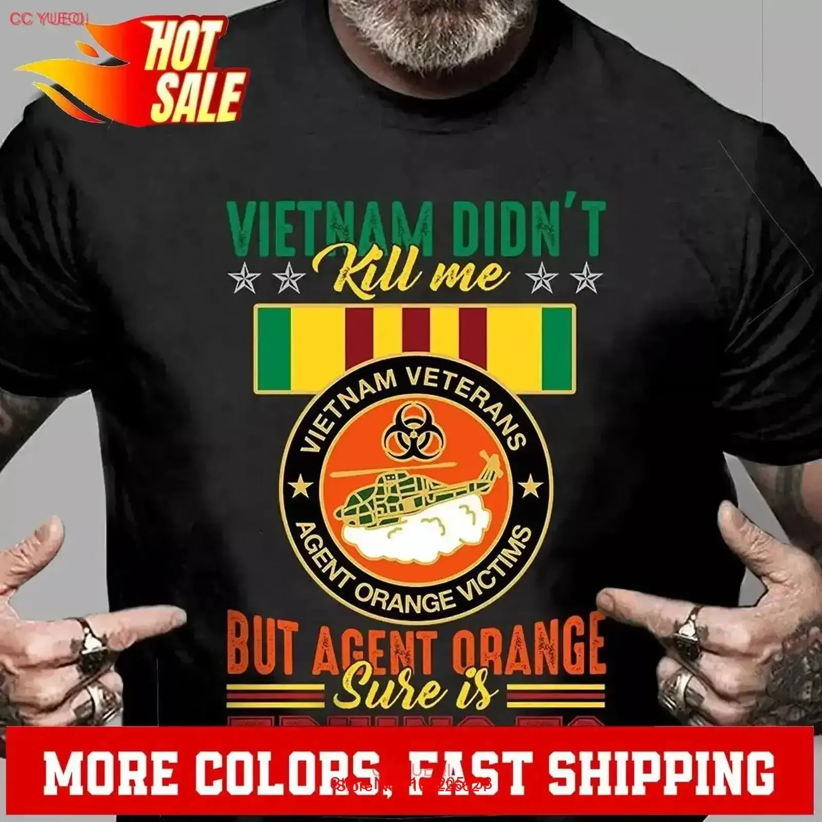 Vietnam Didn't Kill Me But Agent Orange Is Trying To Veteran T Shirt Men vintage Washed Stylish Comfortable vintage Washed