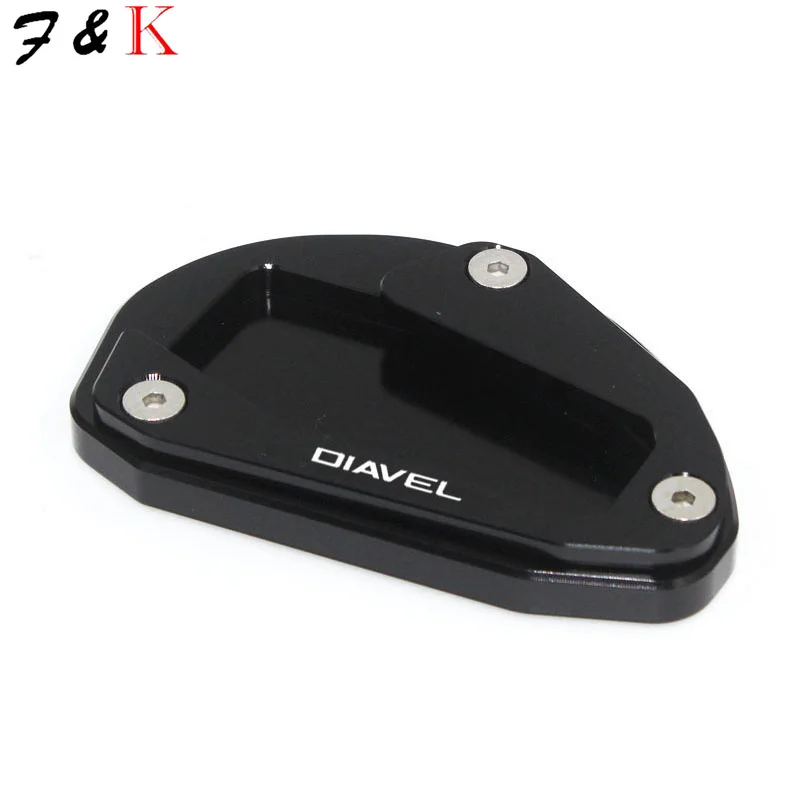 Motorcycle Accessories Kickstand Side Stand Extension Pad Valve Caps FIT For Diavel Cromo AMG 2011 2012 2013 2014 2015 2016