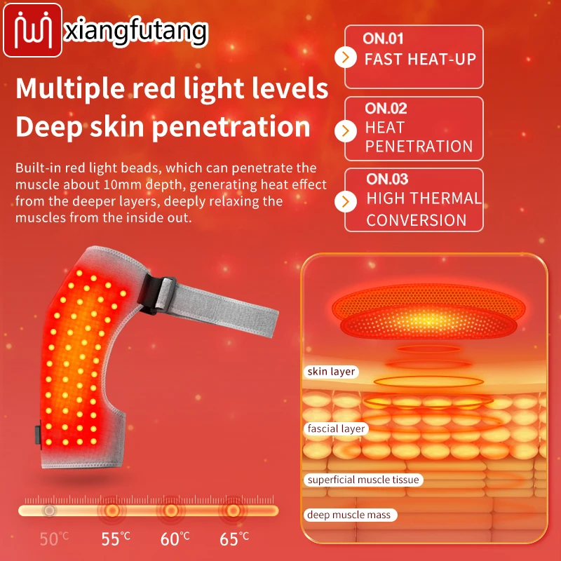 الضوء الأحمر التدفئة واحدة الكتف الحرس تدليك الكتف حزام داعم حزام للعناية دعامة المفاصل لاسترخاء العضلات