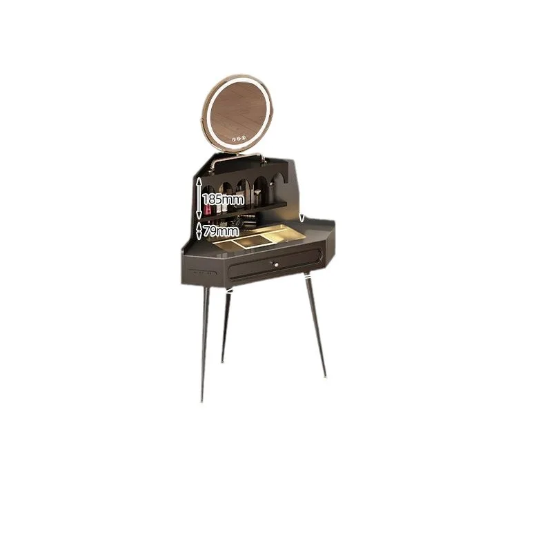 

Small apartment triangular dresser retro style fashion corner makeup table black corner makeup table