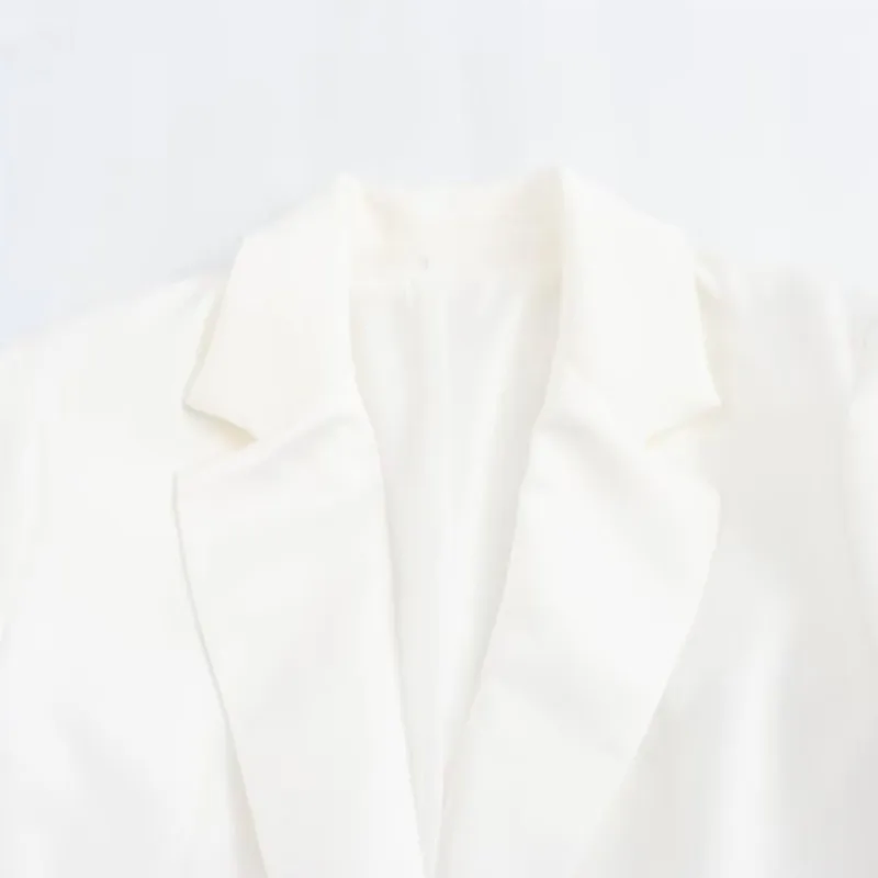 White women's suit 2024 summer new solid color top coat