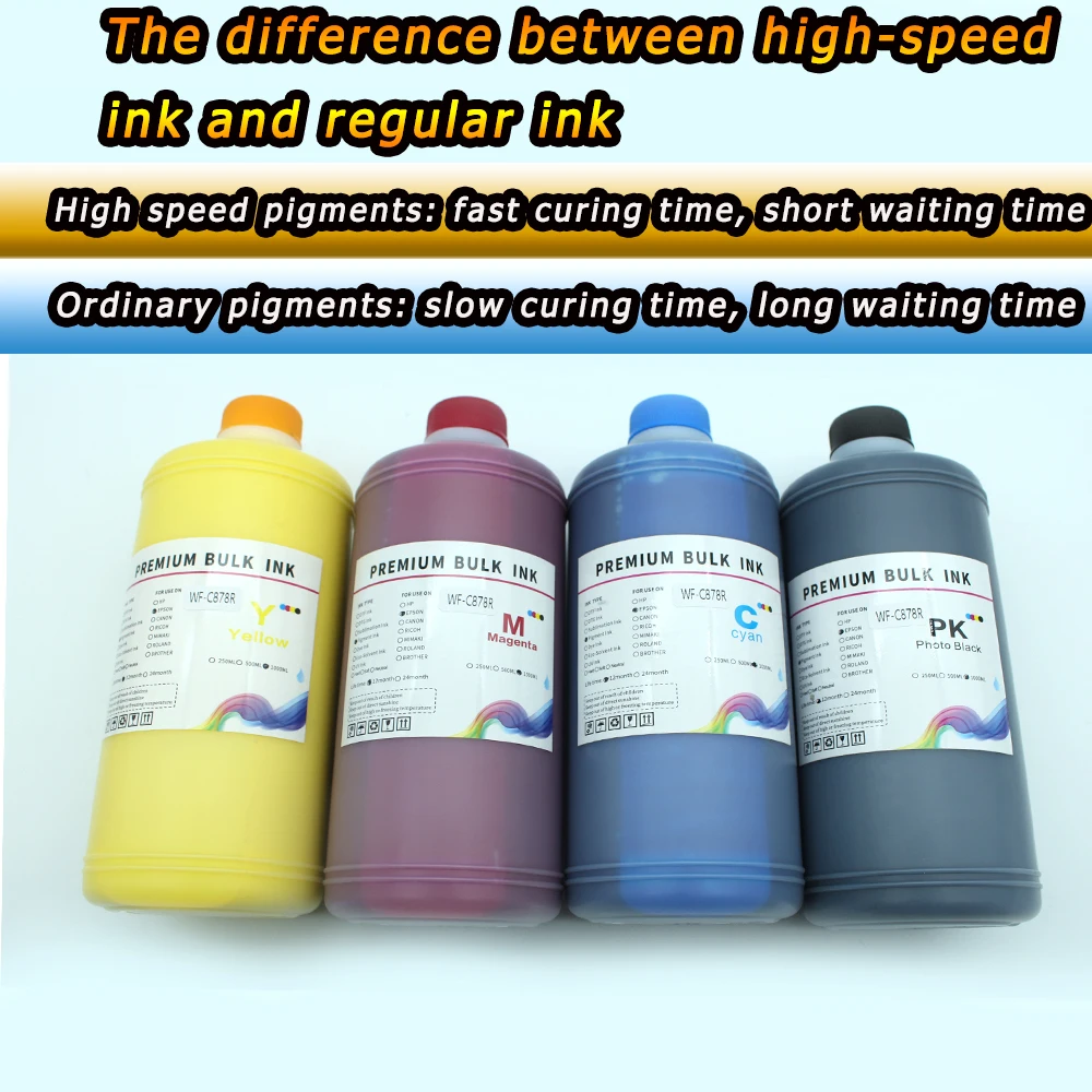 Quick drying High Speed Pigment Ink 1000ML For Epson WorkForce WF-C878R WF-C879R C878R C879R T05A1 T05A2 T05A3 T05A4 Printer Ink