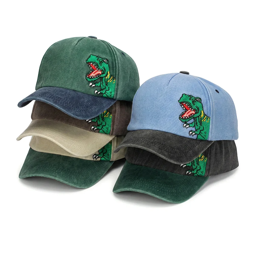 Summer Boys Girls Baseball Caps Visor Hats Sun Protection Color Blocking Dinosaur Hats New Design 2026