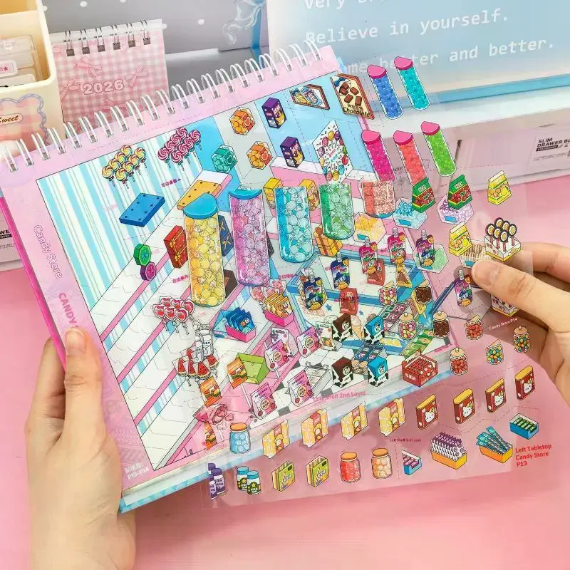 Scene Sticker Book With 31 Pages 10 Themes And 20 Sticker Sheets Perfect For Kids DIY Craft Leisure Time Miniature