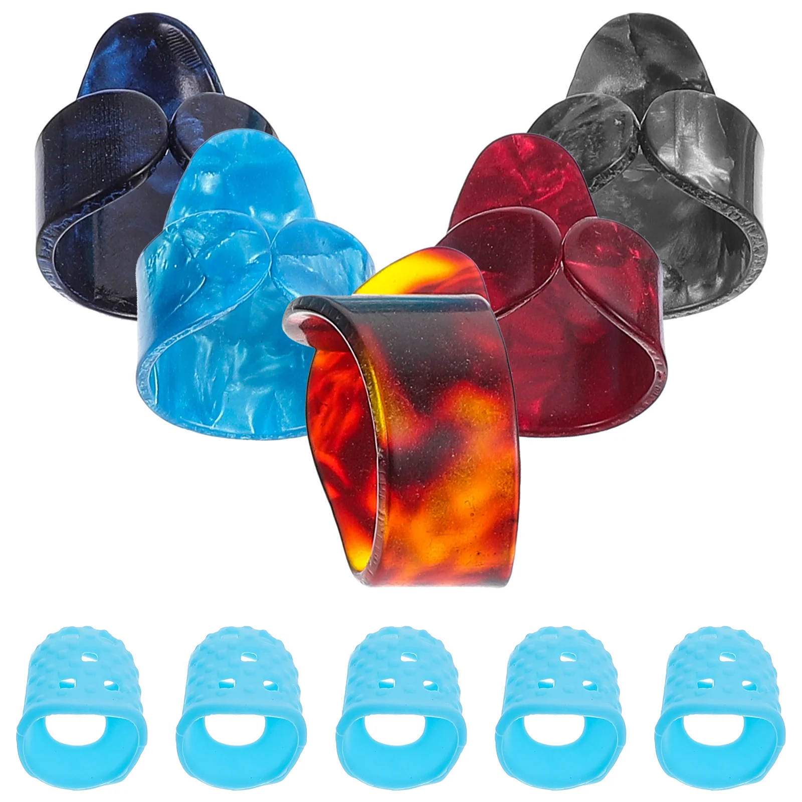 

10PCS Guitar Finger Cap Silicone Fingertip Cover Picks Set R om Color Comfortable Easy Apply Remove Accessories Guitar Parts