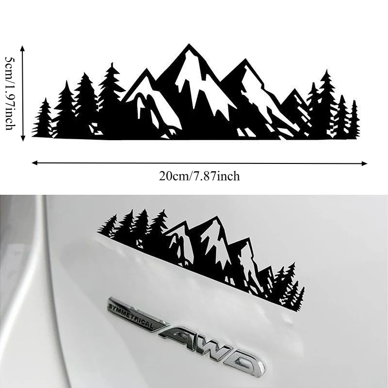 High-quality Modification Decoration Glow-in-the-dark Stickers Snow Mountain Tree Elements Scratch Shielding DIY Car Accessories